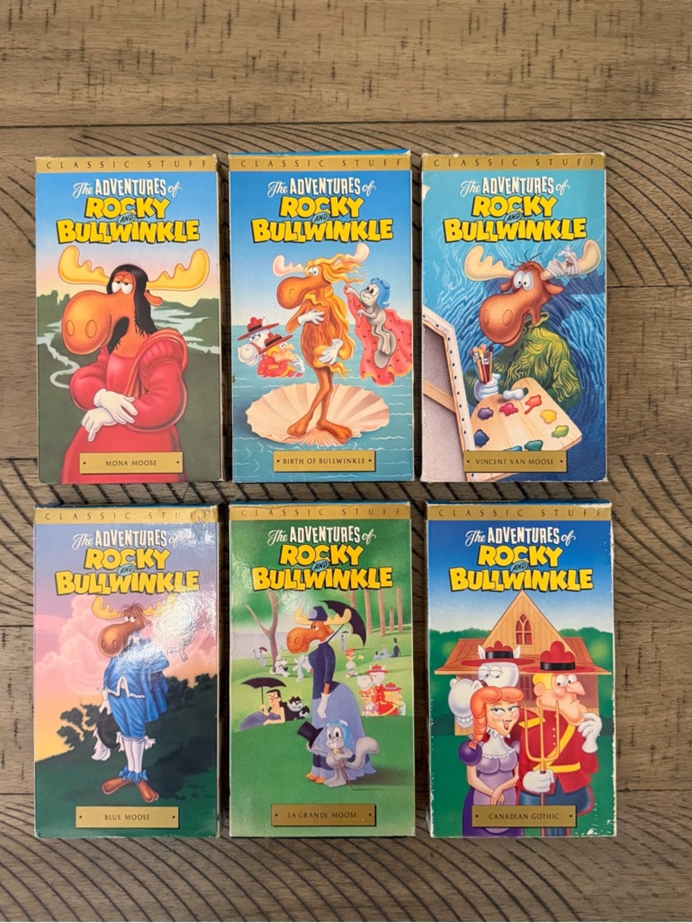 Vintage Rocky and Bullwinkle VHS Lot Vol 1-6 Complete Set Retro Cartoon